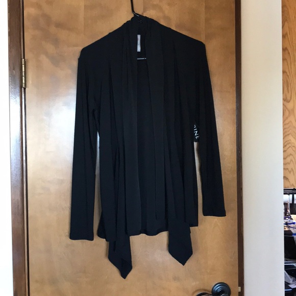 black polyester cardigan